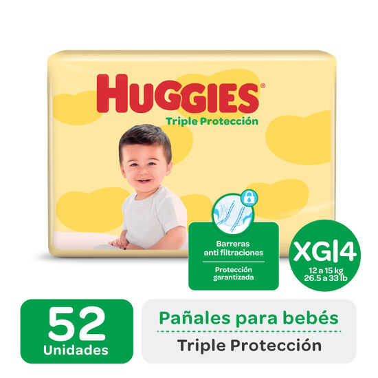 PAÑAL HUGGIES TRIPLE PROTECCIÓN AHORRAPACK XGx52